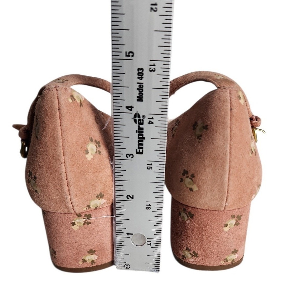 Coach Women's Pink Suede Mary Jane prairie print Ankle Strap Shoes sz 8 feminine - Picture 7 of 9